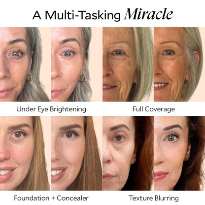 Fièra Luxury Concealer & Foundation with Anti-Aging Ingredients - Full Coverage for Dark Circles, Wrinkles, Fine Lines, and Spots, All-Day Wear For Mature Skin - Medium, 0.5 FL. OZ. / 15 ML