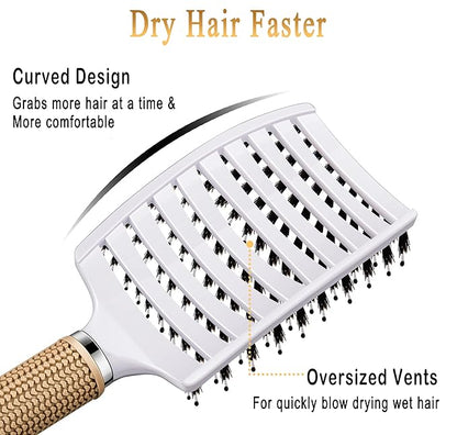 Detangling Brush Boar Bristles Set