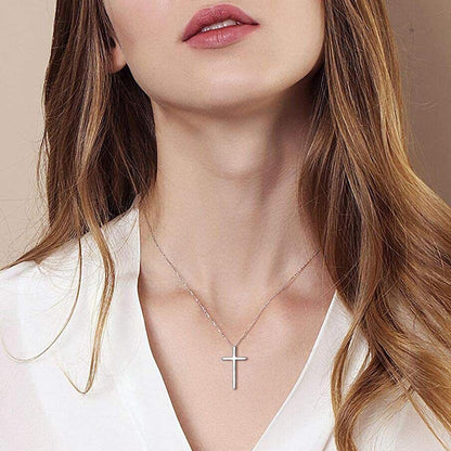 Boho Cross Necklace Chain Tiny Silver Cross Pendant Necklace Wedding Necklace Charm Fashion Jewelry Gift for Women and Girls