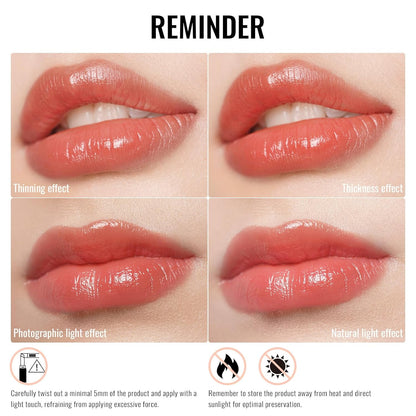 Oulac Moisturizing Shine Lipstick Red for Women - 2 in 1 Glossy Red Tinted Lip Balm, Hydrating Summer Lipstick for Dry Lips,Shine Juicy Finish Vegan 2.2g/0.07oz (16)