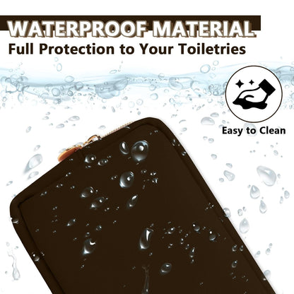 Small Makeup Pouch for Purse, Nylon Travel Toiletry Storage Pouch Cute Preppy Cosmetic Bag for Women Girls, Waterproof Makeup Organizer Skincare Bag Purse with Zipper (Small-Chocolate)