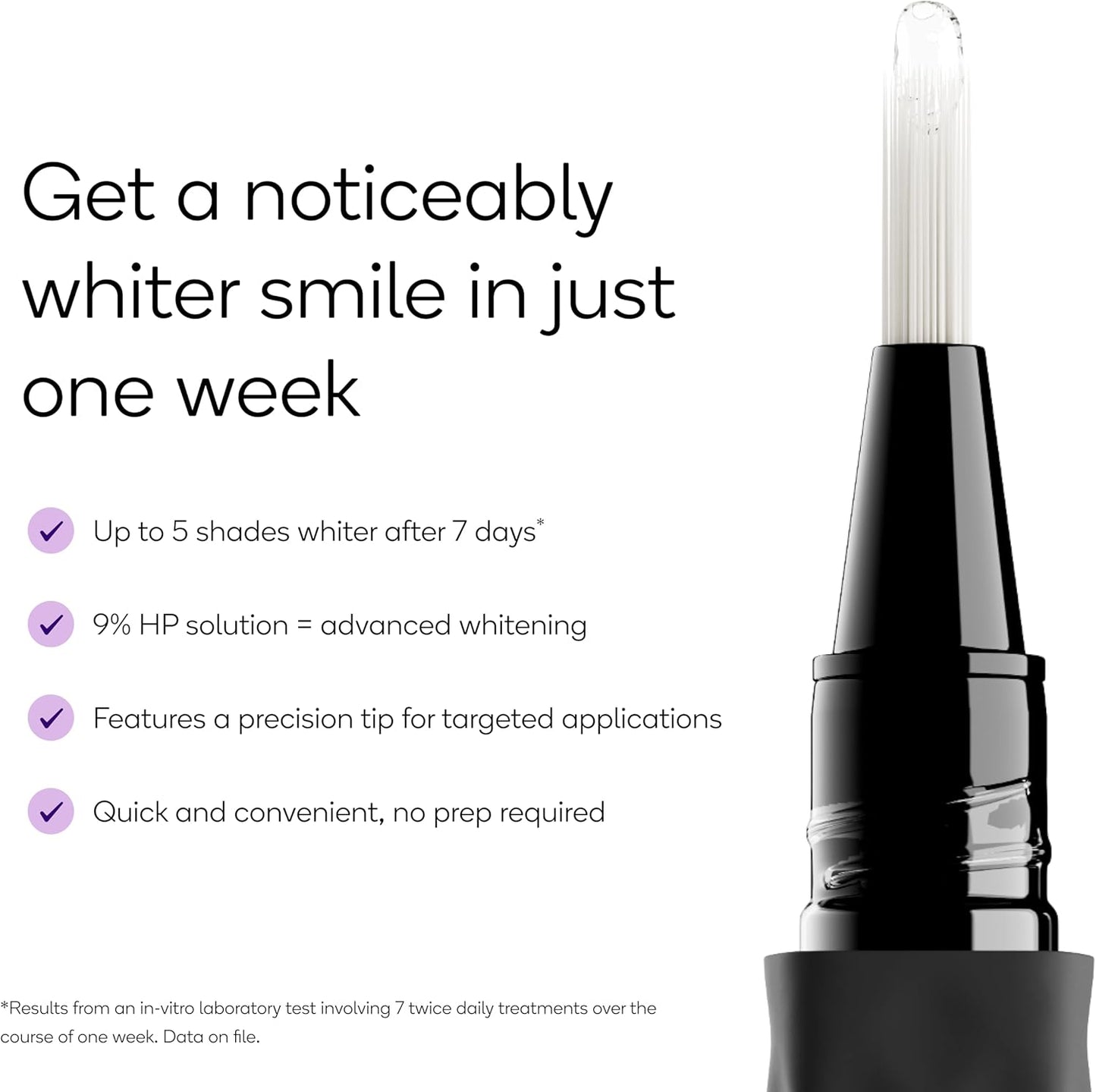 Burst Precision Whitening Pen, 9% HP, 45 Whitening Treatments, Enamel Safe, Vegan, Paraben Free, Delicious Flavor, 1 Count