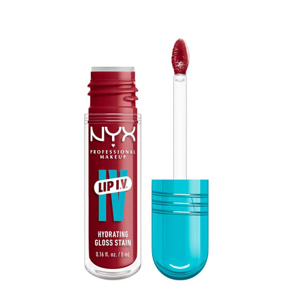 NYX PROFESSIONAL MAKEUP Lip IV Hydrating Glossy Lip Stain with 12HR Hydration - Berry Thirsty (Red)