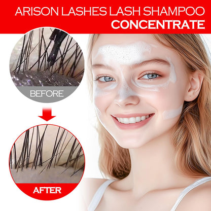 ARISON LASHES Lash Shampoo Concentrate for Lash Extensions 100ML Eyelash Cleanser Concentrate Oil-Free Eyelash Extension Shampoo with Salon Home Care(Strawberry)