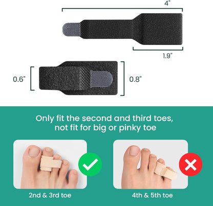 Welnove Hammer Toe Straightener - 8 Pack Broken Toe Wraps - Hammer Toe Corrector for Women - Toe Splints for Crooked Toes, Curled Toes, Bent Toes - (Small, Black)