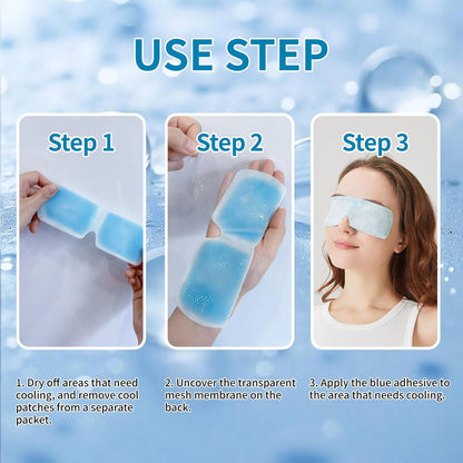 Disposable Instant Cooling Gel Eye Masks, Soothing Relief for Tired Eyes & Cooling Sensation, Eye Patches for Puffy Eyes,10 Packs