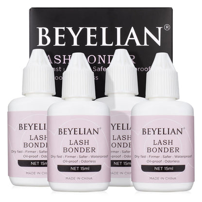 BEYELIAN Lash Bonder for Eyelash Extension Super Bonder Longer Retention Help Glue Bond Better Glue Primer Accelerate Drying Time Low Irritation Water Oil Proof 4 Pack