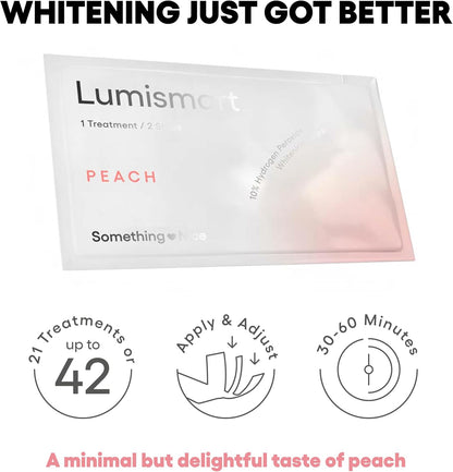 Something Nice Lumismart Whitening Strips - Dentist-Designed, Enamel Safe, up to 42 Treatments with Smart Adjust - Teeth Whitening Strips in Peach for Sensitive Teeth