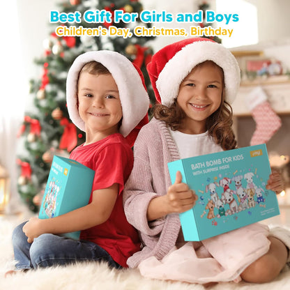 Bath Bombs for Kids with Surprise Toys Inside, 12 Pack Natural Organic Handmade Kids Bath Bombs with Animal Puppy Dog Toys, Fizzy Bubble Bath Gifts Set for Girls Boys Toddler