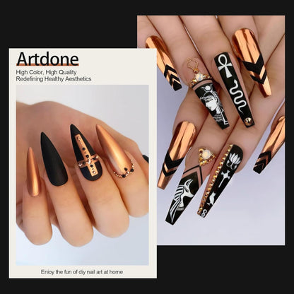 Artdone Chrome Nail Powder, Copper Iridescent Aurora Powder Metallic Mirror Effect Pigment Pearlescent Mermaid Pigment Pearl Glitter Dust Kit, Nail Art Decoration, Resin Craft