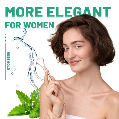 RONAVO Tongue Scraper for Adults, Tongue Scrapper for Women, Metal Tongue Cleaner with Travel Case for Oral Care, Fresher Breath in Seconds, Easy to Use and Clean, 2 Pack