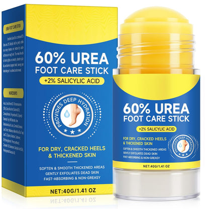 60% Urea with 2% Salicylic Acid Urea Foot Care Stick, Foot Cream Moisturizer for Dry Cracked Feet, Knees, Elbows, Hands,Moisturizes and Hydrates the Dry Skin,Callus Remover & Skin Softener -1.41oz