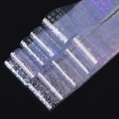 10 Rolls Christmas Nail Foils Transfer Nail Art, Snowflake Nail Transfer Foil Stickers Christmas Theme Design Nails Supplies Christmas Tree Snowman Santa Claus Manicure Decals Cute Nails Accessories