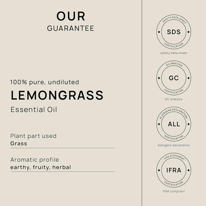 VINEVIDA Lemongrass Essential Oil - Gallon Lemongrass Oil Undiluted - Bulk Gallon Essential Oil for Soap Making Safe for Skin - DIY Candle Scents for Candlemaking Scents - 8 lbs Lemongrass Oil