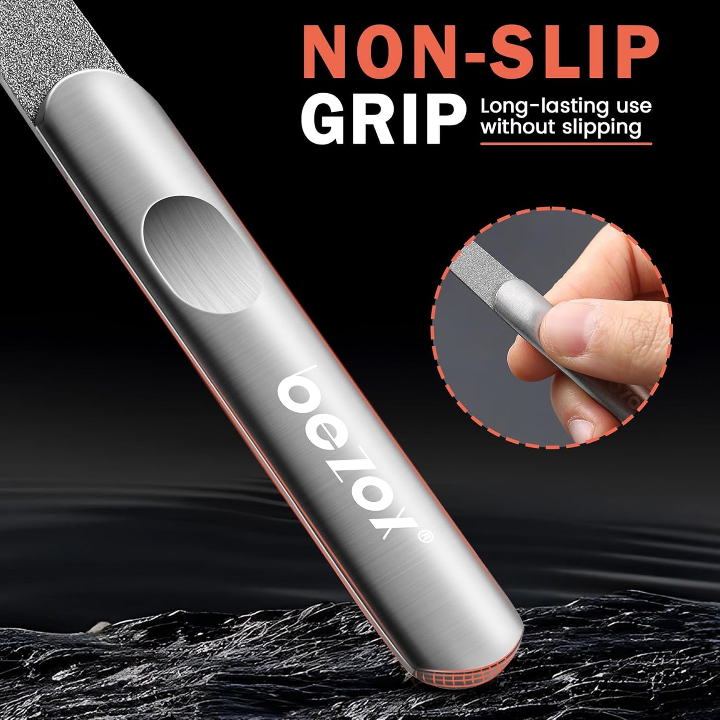 BEZOX Metal Nail File – Durable, Double-Sided Precision Fingernail Files for Women, Stainless Steel Finger Nail Buffer for Smooth, Shiny, Salon-Worthy Nails