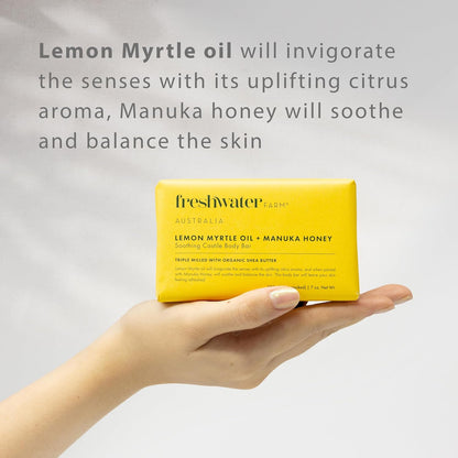 Natural Soap Bar- Lemon Myrtle+Manuka Honey- 7 oz x 8 Pack- Castile Bar Soap, Natural Soap Bar, Bar Soap, Body Soap Bars- Essential Oils For Sensitive Skin