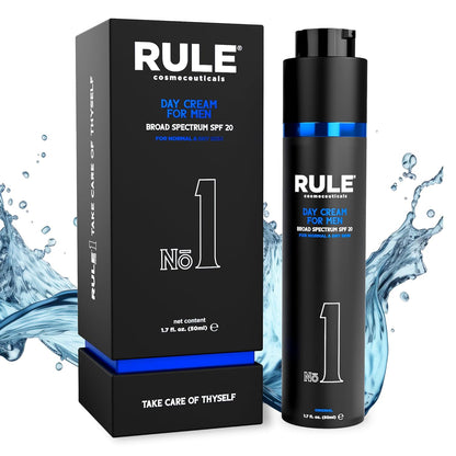 No.1 Day Cream for Men, 10-in-1 Anti-Aging Face Moisturizer to Reduce Wrinkles & Dryness, SPF 20, Collagen, Vitamins B, C & E - Normal & Dry Skin - Original, 50 mL