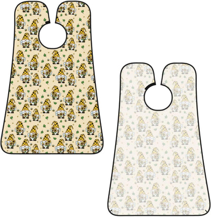 Waterproof Beard Trimming Bib, Non-Stick Hair Catcher for Men Shaving, Grooming Apron for Husband Dad, Gnomes Bees and Sunflowers Shave Bib