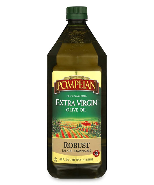 Pompeian Robust Extra Virgin Olive Oil, Contains Polyphenols, First Cold Pressed, 48 Fl Oz