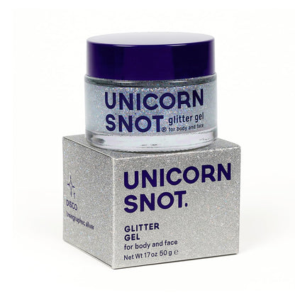 UNICORN SNOT Holographic Face Glitter & Body Glitter Gel: Glitter Makeup, Hair Glitter, Festival Rave and Anime Cosplay, Halloween Costume Makeup - Vegan & Cruelty Free, 1.7 oz Silver Glitter (Disco)