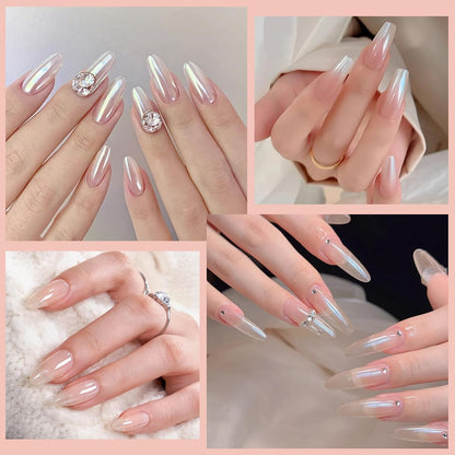 Artdone 16 Colors Chrome Nail Powder, Iridescent Aurora Chameleon Powder Metallic Mirror Effect Pigment Pearlescent Mermaid Pigment Pearl Glitter Dust Kit, Nail Art Decoration, Resin Craft