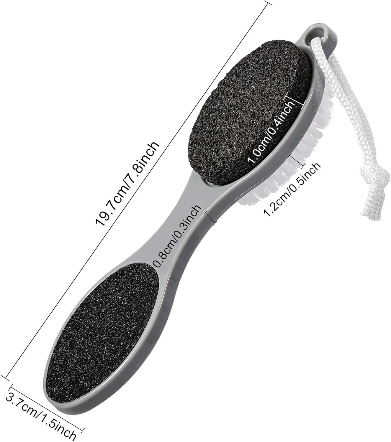 Pumice Stone Brush for Feet 4 in 1, Foot File Callus Remover, Foot Rasp and Sand Paper Pedicure Tools with Handle, Shower Foot Scrubber, Soft Smooth Feet for Home Foot Care,2 Pack