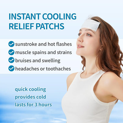 Instant Cooling Ice Packs for Outdoor Activities Summer Heat Relief - Large Disposable Cooling Patches for Neck Body, Camping Hiking Sports, Instant Temperature Drop 50 Pack