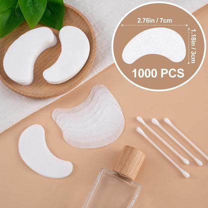 1000pcs Disposable Eye Mask Paper Patches, Non Woven Eye Care Patches, Cotton Paper Facial Eye Pads Spa, DIY Clear Eye Mask Paper Beauty Sheets for Makeup Removal