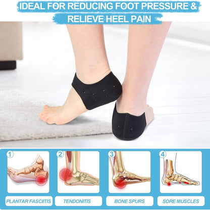 Thicker Heel Cushion Cups for Heel Pain Relief, Plantar Fasciitis & Heel Spur Support, Inserts for Pressure Sores