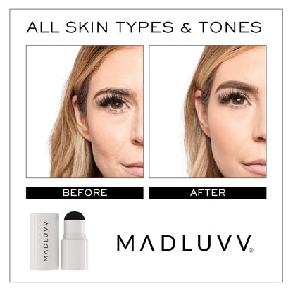 MADLUVV Brow Stamp Refill* - Color Stamp for Brows & Root Touch Up for Women & Men, Instantly Conceal Hair Loss, Grey Hair, Thinning Hair with Stain-Proof/Smudge-Proof Powder Formula (Medium Brown)