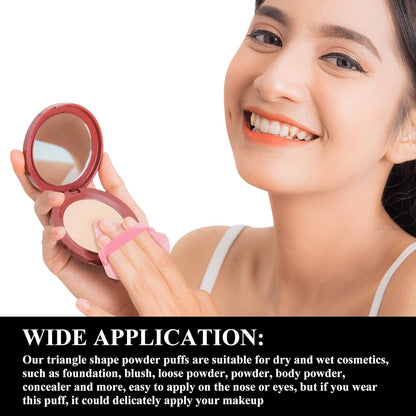 Maitys 12 Pieces Powder Puff Triangle Face Makeup Cosmetic for Loose Powder Soft Body Washable Reusable Foundation Sponge Mineral Wet Dry Makeup Tool for Women(Small,Black, White, Pink)