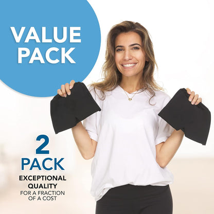 2 Pack - Migraine Relief Cap Ice Head Wrap and Hat | Hot/Cold Gel Pack with Face and Eye Mask Compress for Headache Relief - Black 2 Pack