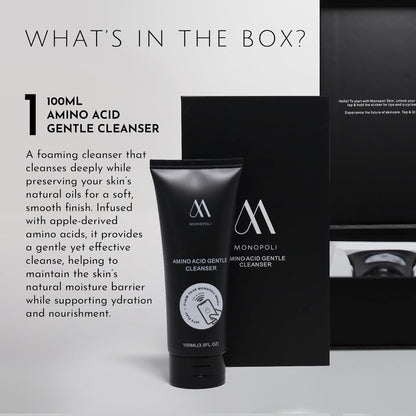 Monopoli Skin Amino Acid Gentle Cleanser | Soft, Refreshed, and Conditioned Skin | Apple-Derived Amino Acids | Gentle Cleansing for Sensitive Skin Types | Single 100g