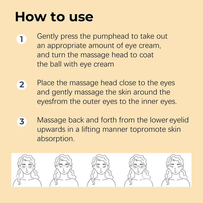 Snail Peptide Eye Serum, Under Eye Roller Cream to Reduce Dark Circles Puffiness Wrinkles Fine Lines, Niacinamide Eye Essence with 360° Massage Ball, Roll-On for Moisturizing Firming (SNAIL MUCIN)