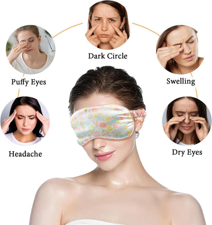 Cooling Eye Mask,Gel Eye Mask for Dark Circles,Migraines,Eye Surgery,Warm Compress for Eyes,Eye Mask for Dry Eyes,Blepharitis & Stye Eye Treatment,3 in 1 Weighted Eye Mask for Sleeping(Yellow)