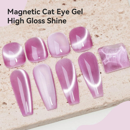 Cat Eye Gel Polish Moonlight 12ML, Magnetic Cateye Shiny Holographic Nail Polish for Nail Art 1PCS