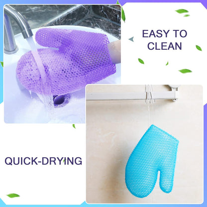 2 Pcs Honeycomb Exfoliating Glove Bath Mitt Body Spa Scrubber, Honeycomb Exfoliator Glove for Body Shower, Honeycomb Exfoliator Scrubber Sponge Shower Loofah, Quick Drying