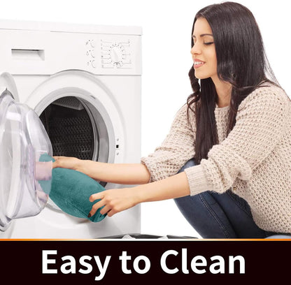 Yimobra Memory Foam Toilet Bath Mat U-Shaped, Commode Contour Rug, Soft and Comfortable, Super Water Absorption, Non-Slip, Thick, Machine Wash and Easier to Dry for Bathroom, 24 X 24, Teal