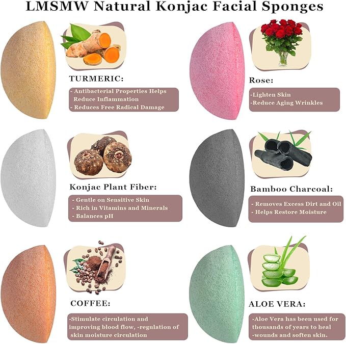 Organic konjac cleansing facial sponges