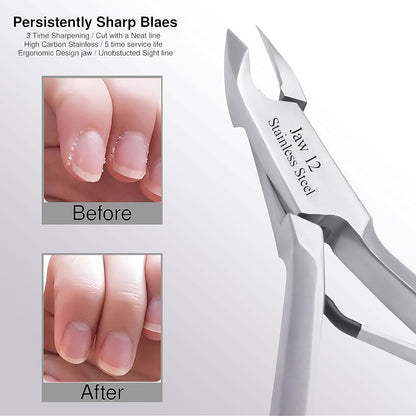 UM Supplies Cuticle Trimmer | Hangnail Remover | Extremely Sharp | Professional Cuticle Nippers | Stainless Steel | Cuticle clippers | Pedicure Manicure Tool I Jaw12 (4mm)
