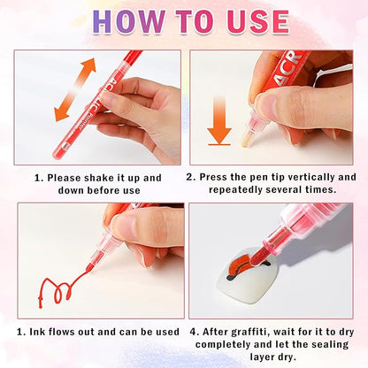 12 colors nail art pens