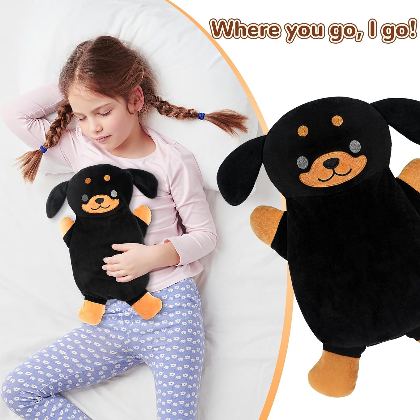 Microwave Heating Pad for Pain Relief, 16" x 11" Microwavable Heating Pads for Cramps, Back Pain, Neck Shoulder, Muscles, Knee, Joints, Natural Heat Pack Moist Heat, Rottweiler