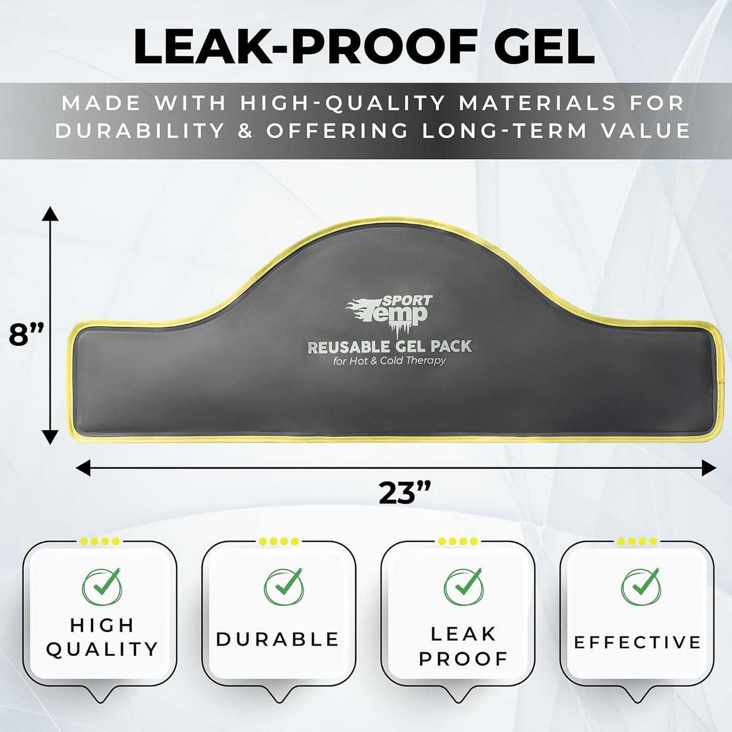 Hot & Cold Reusable Gel Pack Wrap for Neck/Shoulder/Back Pain Relief - Flexible Soft Compress - Ice & Heat Therapy for Rotator Cuff, Cervical, Pain, Swelling, Injuries and Surgery - Sport Temp