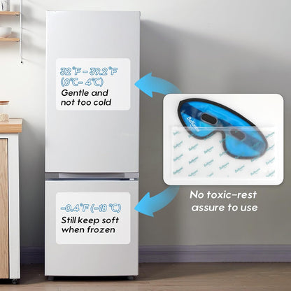 Cooling Eye Mask, Gel Eye Mask with Holes, Reusable Ice Mask, Cool Eye Ice Pack, Comfort Snug Fit, No Freeze, Cold Eye Compress for Home, Office, Relaxation, Morning Refreshment, Blue