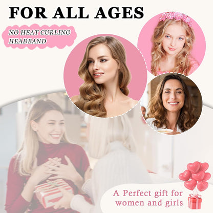 70" Soft Hair Curlers for Overnight Curls - No Heat Curl Wrap with 9 Rods for Long Hair, Khaki