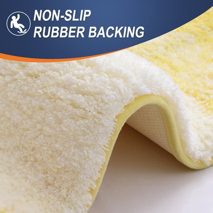 OLANLY Bathroom Runner Rugs 54x24, Extra Soft Absorbent Microfiber Bath Rugs, Rubber Backing, Quick Dry, Machine Washable Bath Mats for Bathroom Floor, Tub and Shower, Home Decor Accessories, Yellow