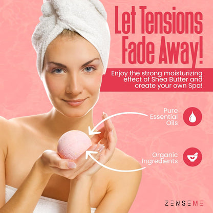 Bath Bombs for Women - Bath Bombs for Women Relaxing - Organic Bath Bombs with Feminine Scents for Her - 2.5 Oz Gift Set of 8 Scented All Natural Bath Bombs with Natural Essential Oils - Gift