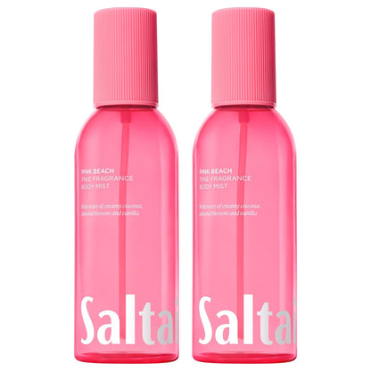 Saltair Body Mist 2 Pack - Fine Fragrance, Lightweight Body Spray Mist with Pink Beach Scent. Long Lasting Perfume Mist. 2x 8oz Bottles