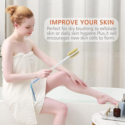 Shower brush with soft and