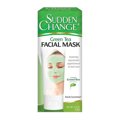 Sudden Change Green Tea Facial Mask – Diminish Wrinkles, Puffiness & More - Improve Texture, Purify Pores & Remove Excess Oil – Made with Antioxidants - Cooling Sensation for Relaxation (3.4 oz)